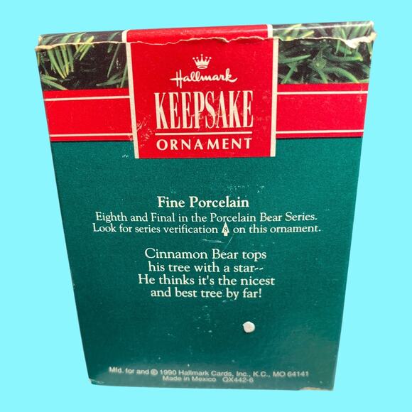 Vtg 1990 Cinnamon Bear Hand Crafted Hallmark Christmas Ornament Original Box - Picture 4 of 5